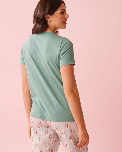 La Vie en Rose Aquifer Women Dog &amp; Cupcake Print Cotton Crew Neck T-shirt SKU: 40100836_40200 Image 02