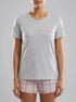 La Vie en Rose Comfy Grey Mix Screen 2 Women Cupcake Print Cotton Crew Neck T-shirt SKU: 40100836_P00408 Image 00