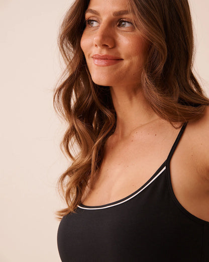 La Vie en Rose Black Beauty Women Cotton Cami with Shelf Bra SKU: 40100848_00001 Image 03