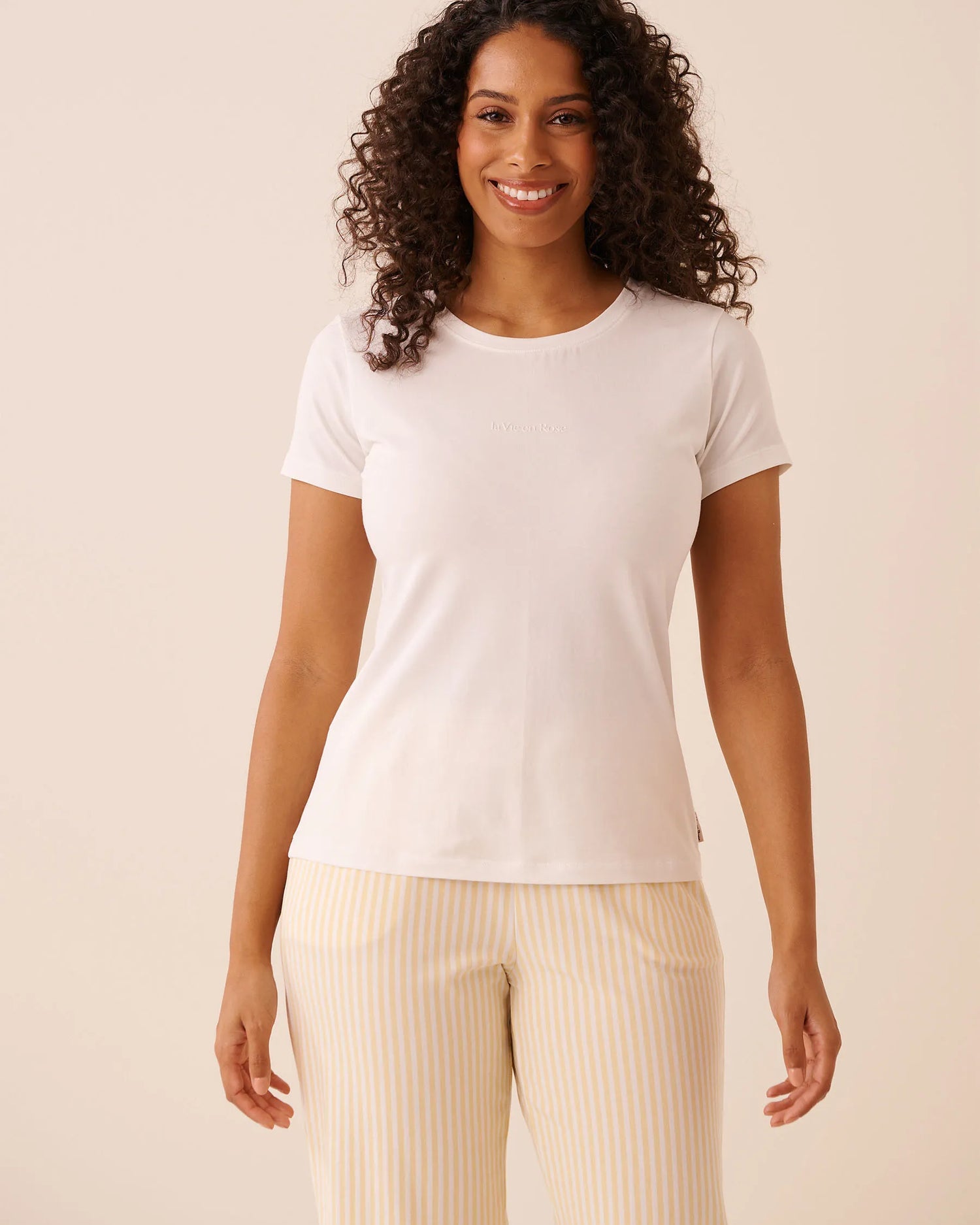 La Vie en Rose Snow White Women Essential Breathable Cotton Pajama T-Shirt SKU: 40100849_10011 Image 01