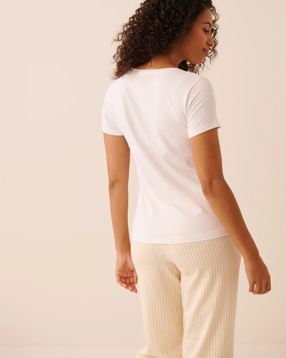 La Vie en Rose Snow White Women Essential Breathable Cotton Pajama T-Shirt SKU: 40100849_10011 Image 02