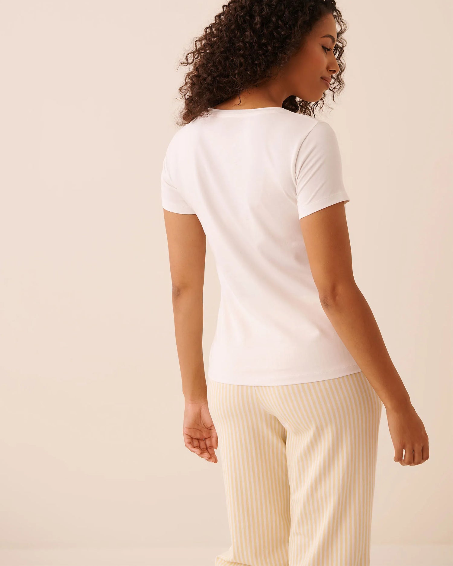 La Vie en Rose Snow White Women Essential Breathable Cotton Pajama T-Shirt SKU: 40100849_10011 Image 02