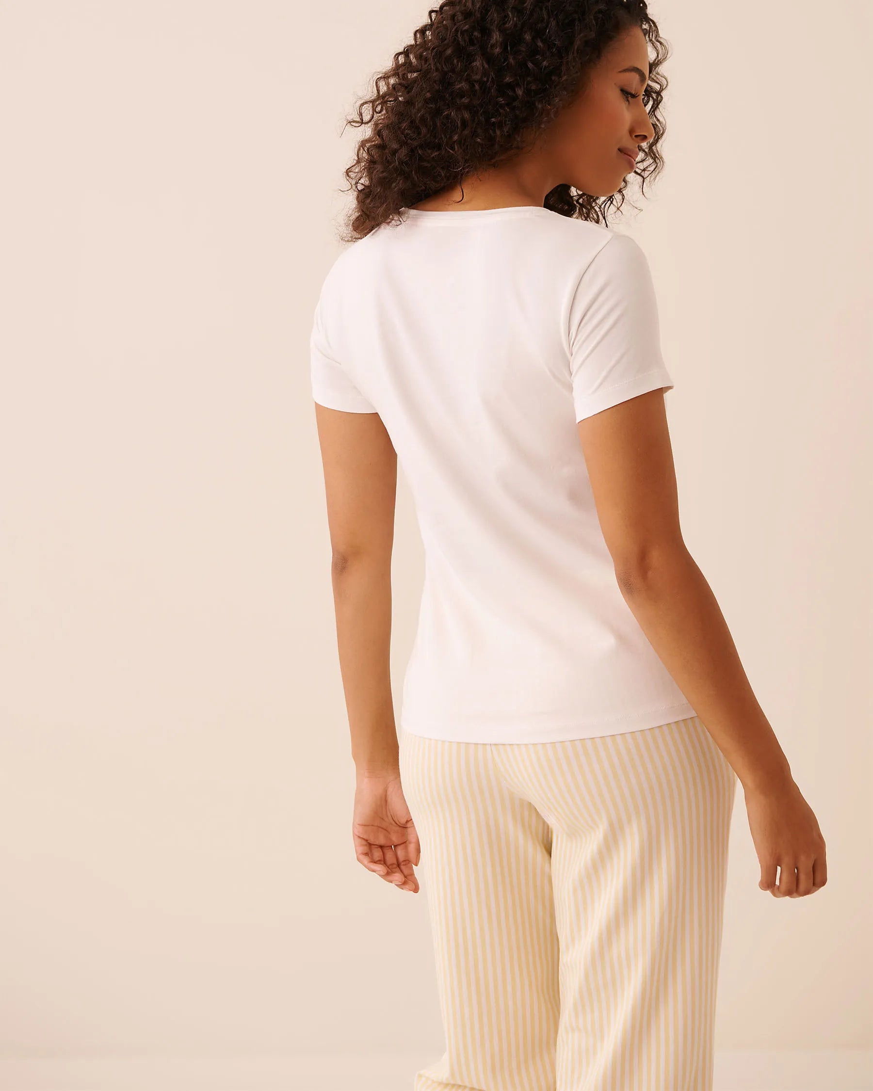 La Vie en Rose Snow White Women Essential Breathable Cotton Pajama T-Shirt SKU: 40100849_10011 Image 02
