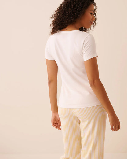 La Vie en Rose Snow White Women Essential Breathable Cotton Pajama T-Shirt SKU: 40100849_10011 Image 02