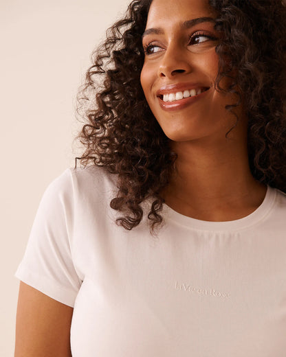 La Vie en Rose Snow White Women Essential Breathable Cotton Pajama T-Shirt SKU: 40100849_10011 Image 03