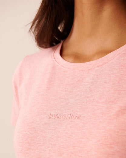 La Vie en Rose Pink Icing Mix Women Essential Breathable Cotton Pajama T-Shirt SKU: 40100849_60233 Image 03