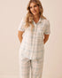 La Vie en Rose Stratosphere Plaid Women Blue Plaid Print Button-down Shirt SKU: 40100852_P40556 Image 01