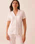 La Vie en Rose Snow White Lobster Women Floral Print Super Soft Button-Down Shirt SKU: 40100862_P10606 Image 01