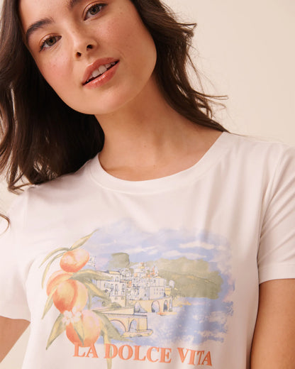 La Vie en Rose Snow White Women Dolce Vita Print Super Soft T-Shirt SKU: 40100864_10011 Image 03
