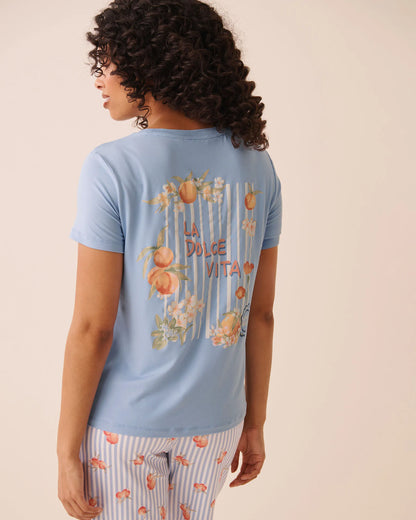 La Vie en Rose Brunnera Blue Women Dolce Vita Print Super Soft T-Shirt SKU: 40100864_40293 Image 02