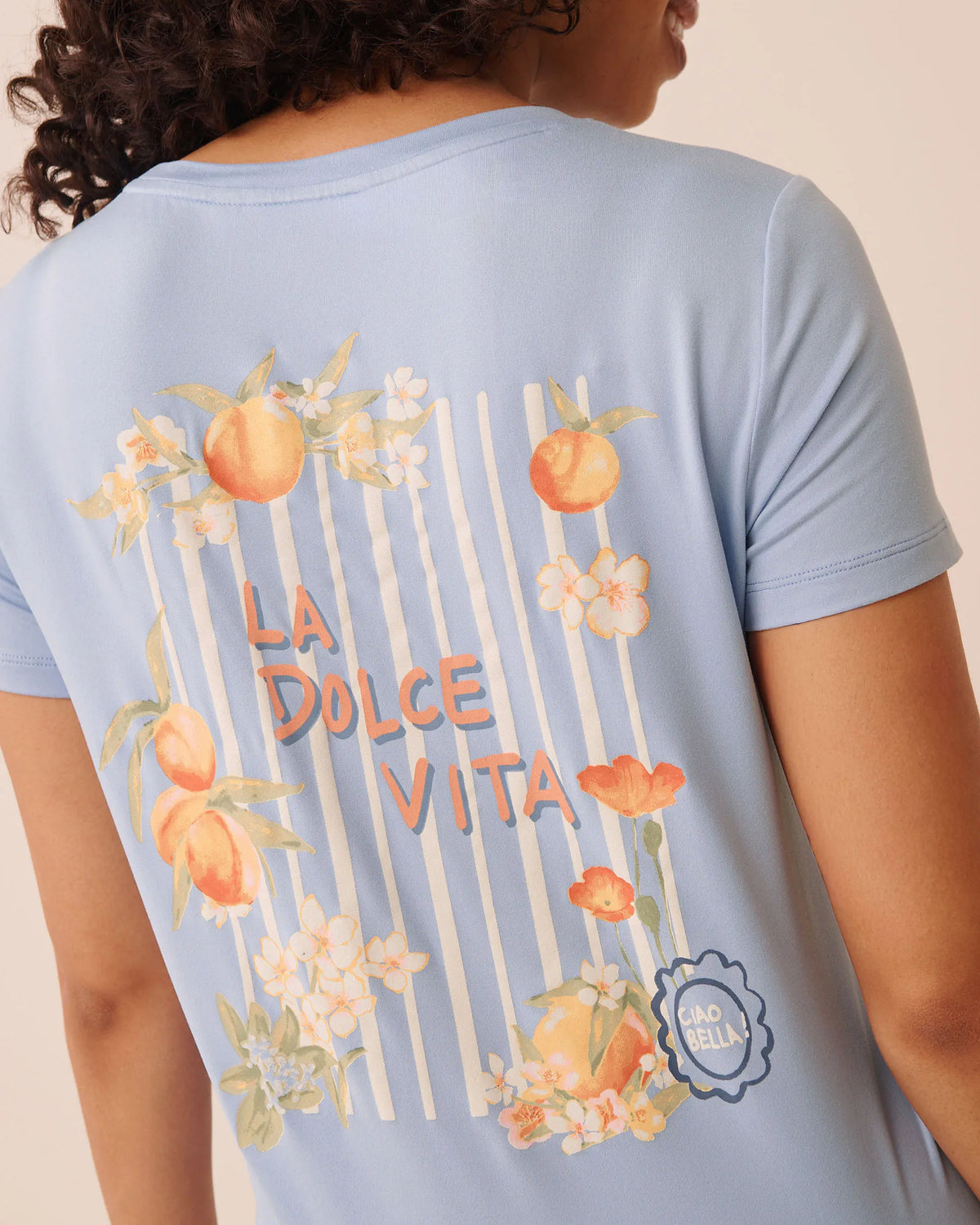 La Vie en Rose Brunnera Blue Women Dolce Vita Print Super Soft T-Shirt SKU: 40100864_40293 Image 03