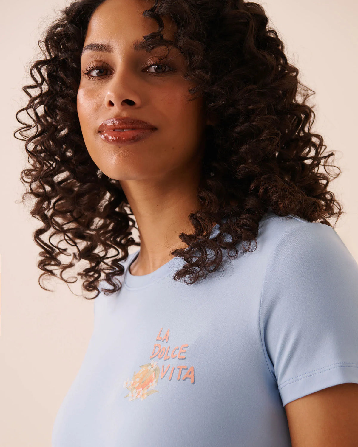 La Vie en Rose Brunnera Blue Women Dolce Vita Print Super Soft T-Shirt SKU: 40100864_40293 Image 04