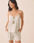 La Vie en Rose Snow White Desert Sage Stripe Women Super Soft Striped Cami with Shelf Bra SKU: 40100866_P10609 Image 01