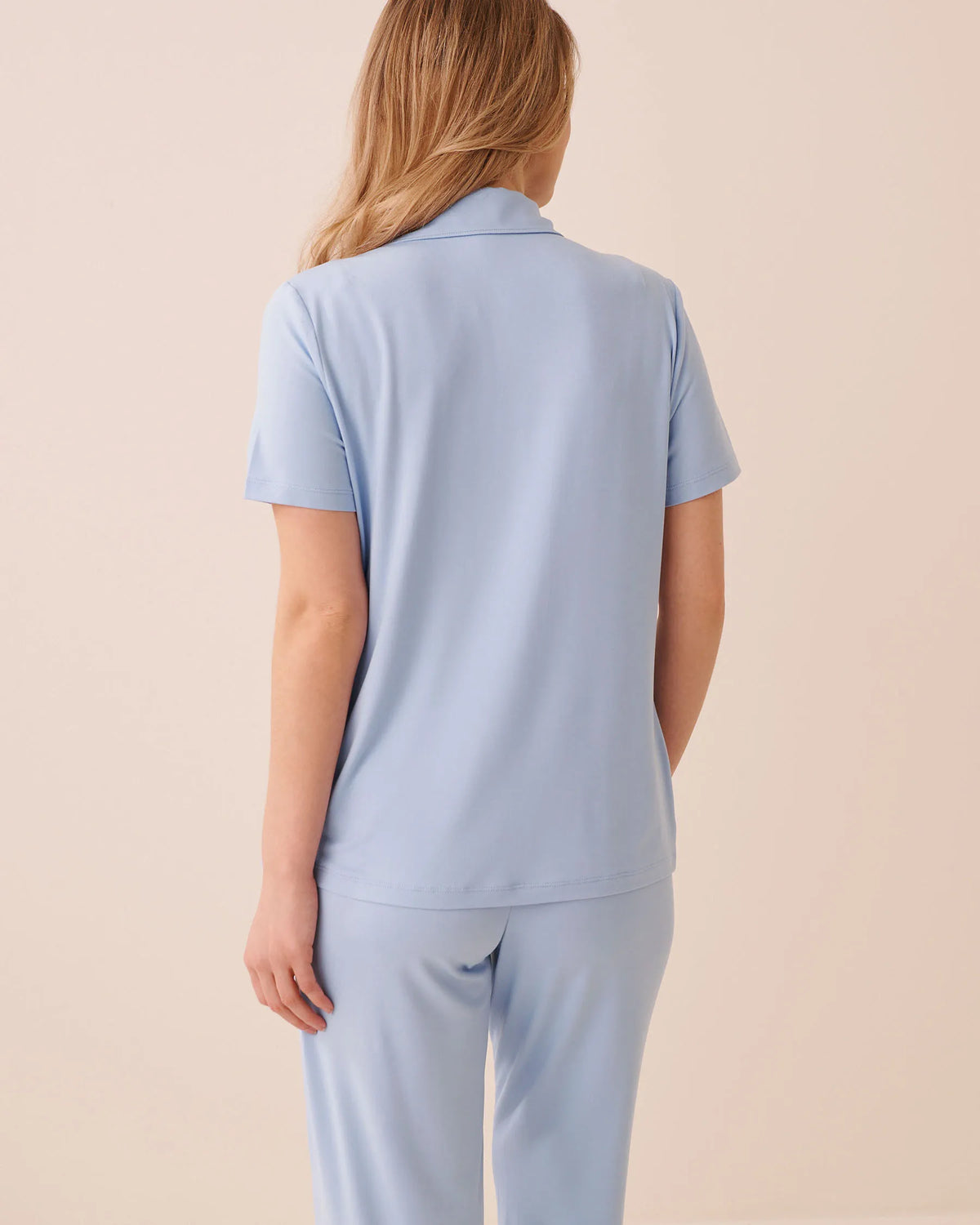 La Vie en Rose Brunnera Blue Women Super Soft Button-Down Shirt SKU: 40100868_40293 Image 02