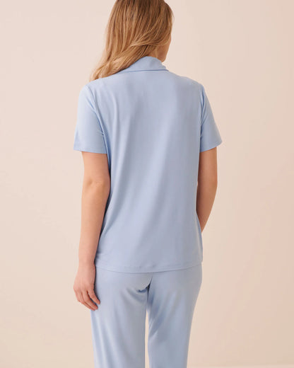 La Vie en Rose Brunnera Blue Women Super Soft Button-Down Shirt SKU: 40100868_40293 Image 02