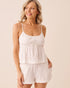 La Vie en Rose Snow White Women Cotton Eyelet Cami SKU: 40100872_10011 Image 01
