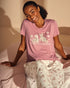 La Vie en Rose Foxglove Women Bengal Cat Print Super Soft Short Sleeve T-Shirt SKU: 40100878_60254 Image 01