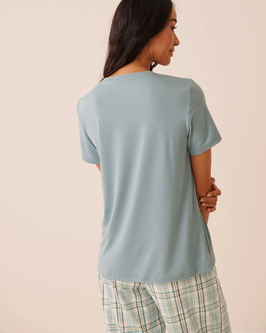 La Vie en Rose Stone Blue Women Parisian Dogs Print Super Soft Short Sleeve T-Shirt SKU: 40100879_40303 Image 02