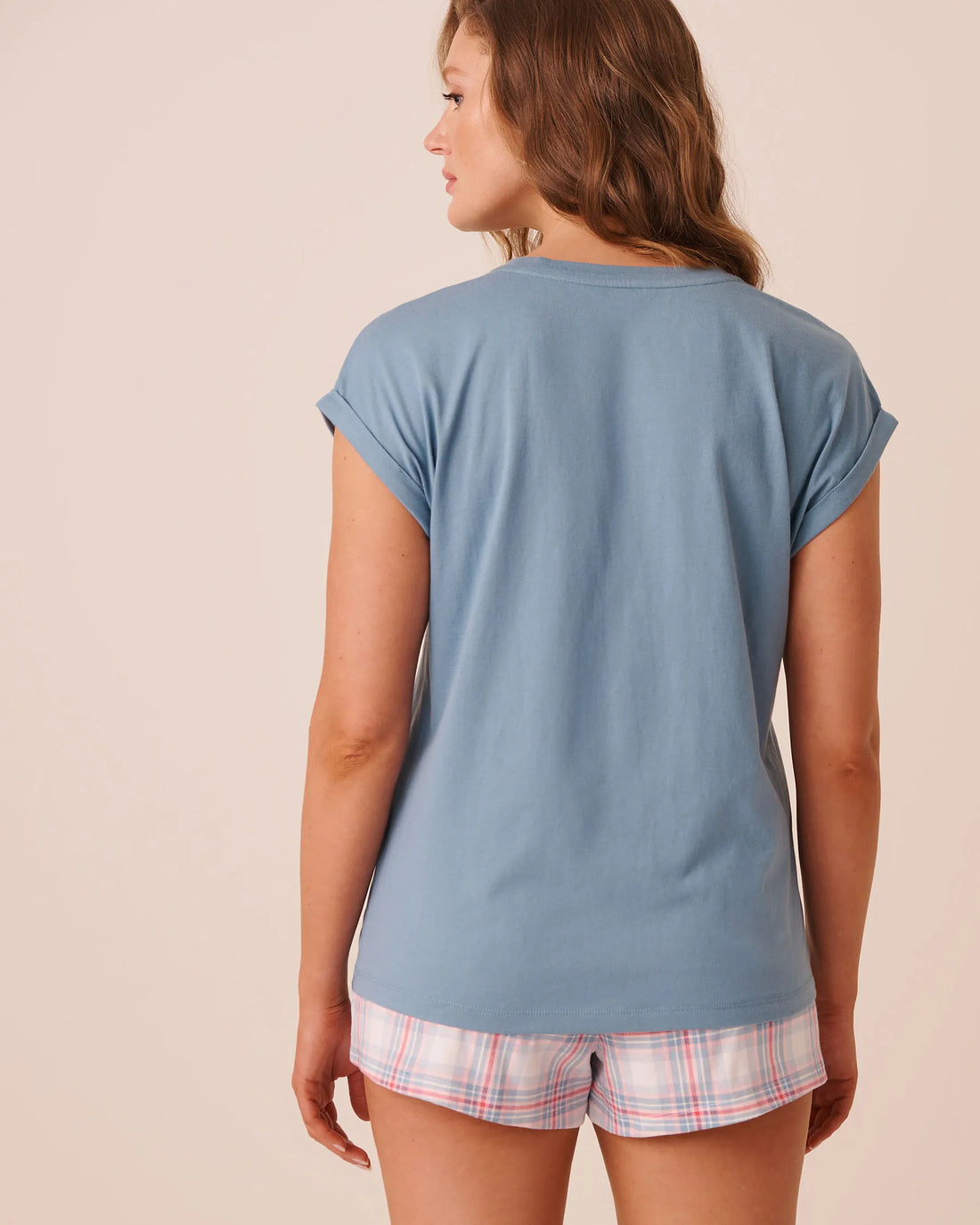 La Vie en Rose Blue Shadow Women Tomato Sauce Print Cotton Short Sleeve T-Shirt SKU: 40100890_40202 Image 02