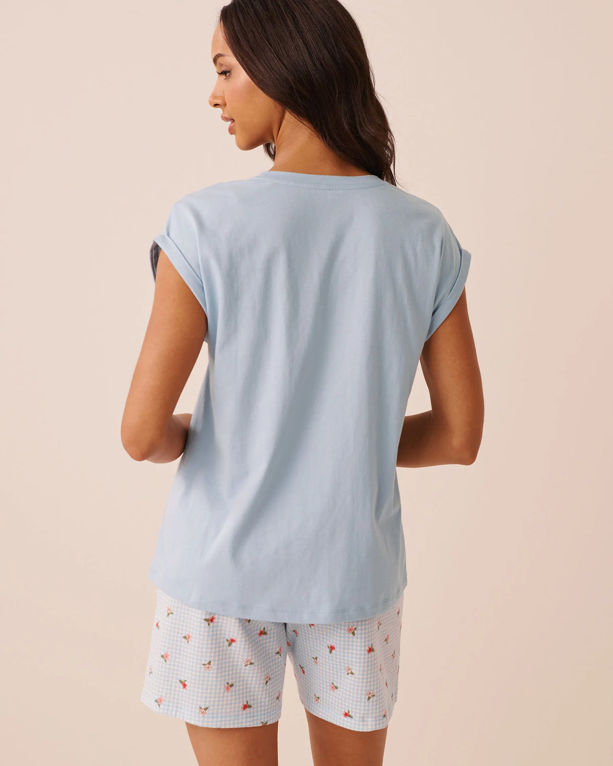 La Vie en Rose Subdued Blue Women Highland Cow Print Cotton Short Sleeve T-Shirt SKU: 40100890_40308 Image 02
