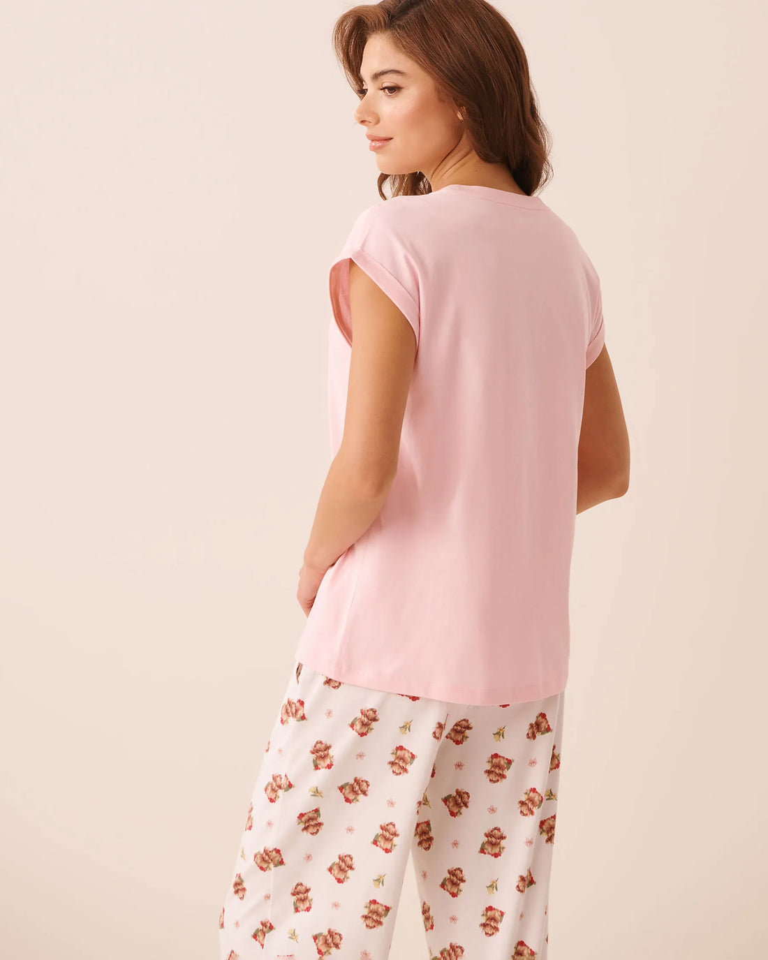 La Vie en Rose Crystal Rose W/Screen 2 Women Highland Cow Print Cotton Short Sleeve T-Shirt SKU: 40100890_P60516 Image 02