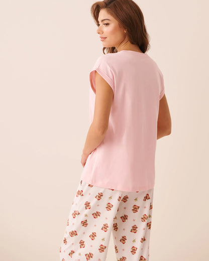 La Vie en Rose Crystal Rose W/Screen 2 Women Highland Cow Print Cotton Short Sleeve T-Shirt SKU: 40100890_P60516 Image 02
