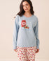 La Vie en Rose Subdued Blue Women Tomato Sauce Print Cotton Long Sleeve Shirt SKU: 40100891_40308 Image 01