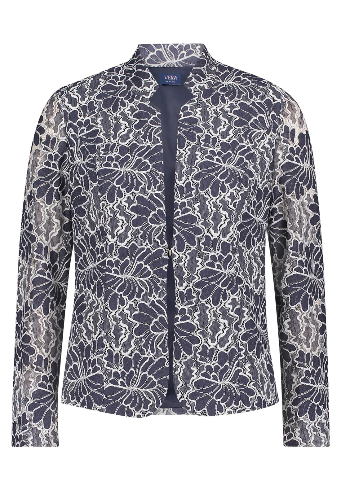 Vera Mont Dark Blue/White Women Blazer Jacket Short 1/1 Sleeve SKU: 4015-4084_8812 Image 01