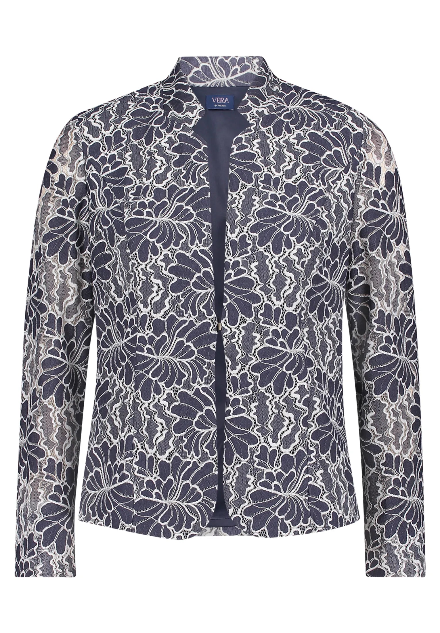 Vera Mont Dark Blue/White Women Blazer Jacket Short 1/1 Sleeve SKU: 4015-4084_8812 Image 01