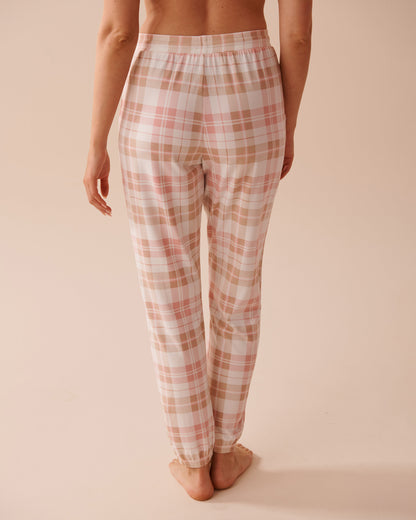 Pink Plaid Super Soft Jogger Pajama Pants_40200590_P70055_02