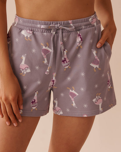 Goose Print Cozy Shorts_40200612_P50072_01