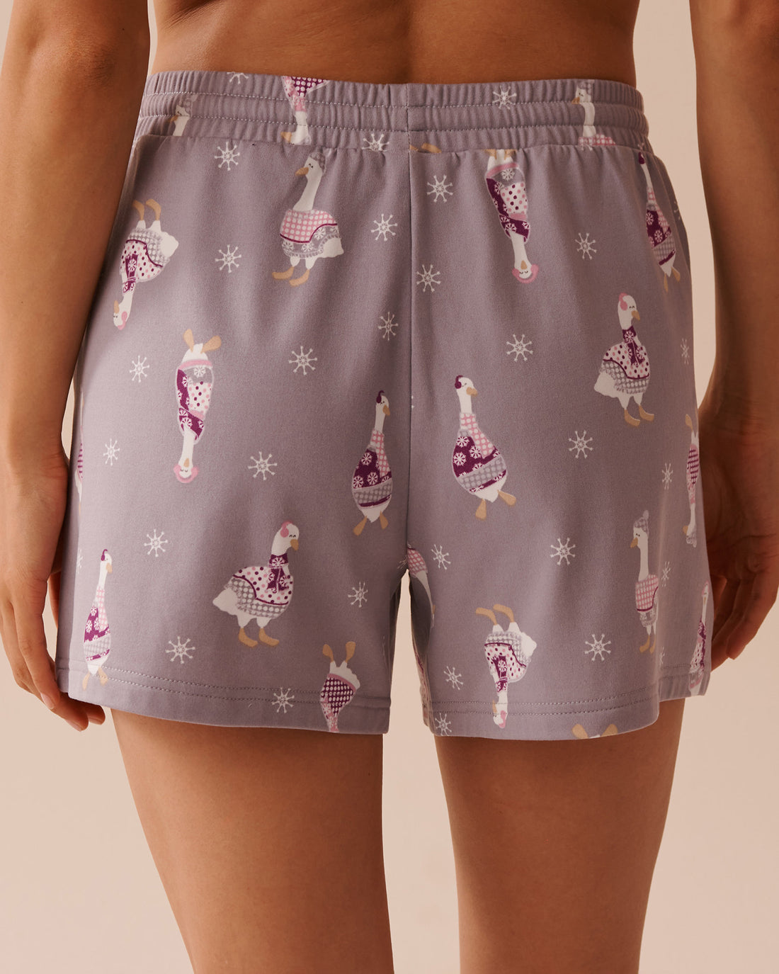 Goose Print Cozy Shorts_40200612_P50072_02