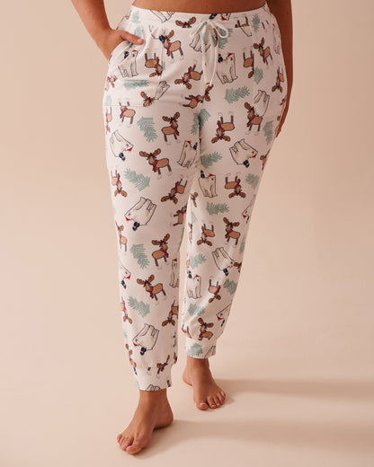 Animal Print Recycled Fibers Jogger Pajama Pants_40200654_P10455_03