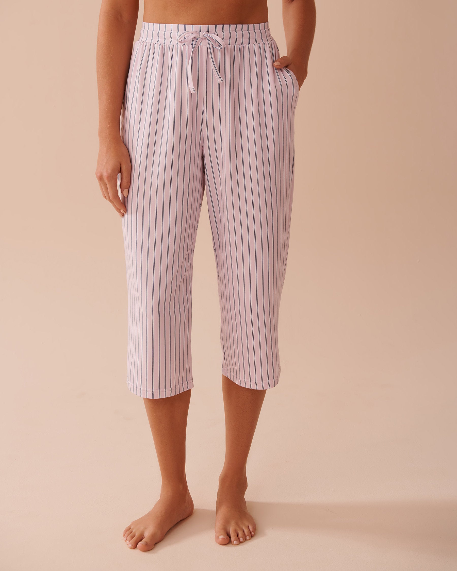 La Vie en Rose_Lavender Stripe Super Soft Capris_40200666_P50085_01