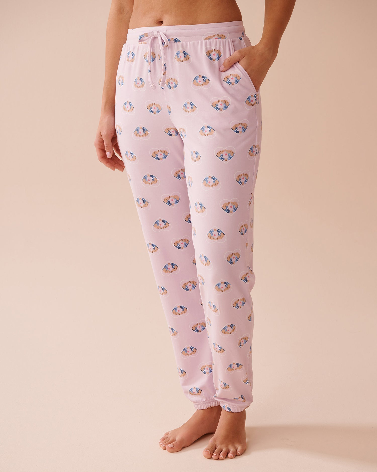 La Vie en Rose_Dog Print Super Soft Jogger Pajama Pants_40200668_P50086_01