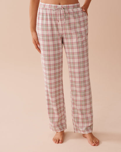 La Vie en Rose_Multicolour Plaid Cotton Pajama Pants_40200681_P60345_03