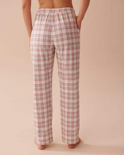 La Vie en Rose_Multicolour Plaid Cotton Pajama Pants_40200681_P60345_04