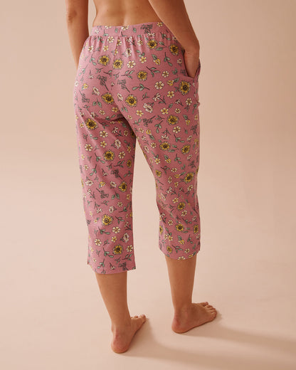 La Vie en Rose_Sunflower Print Cotton Capris_40200682_P60344_02