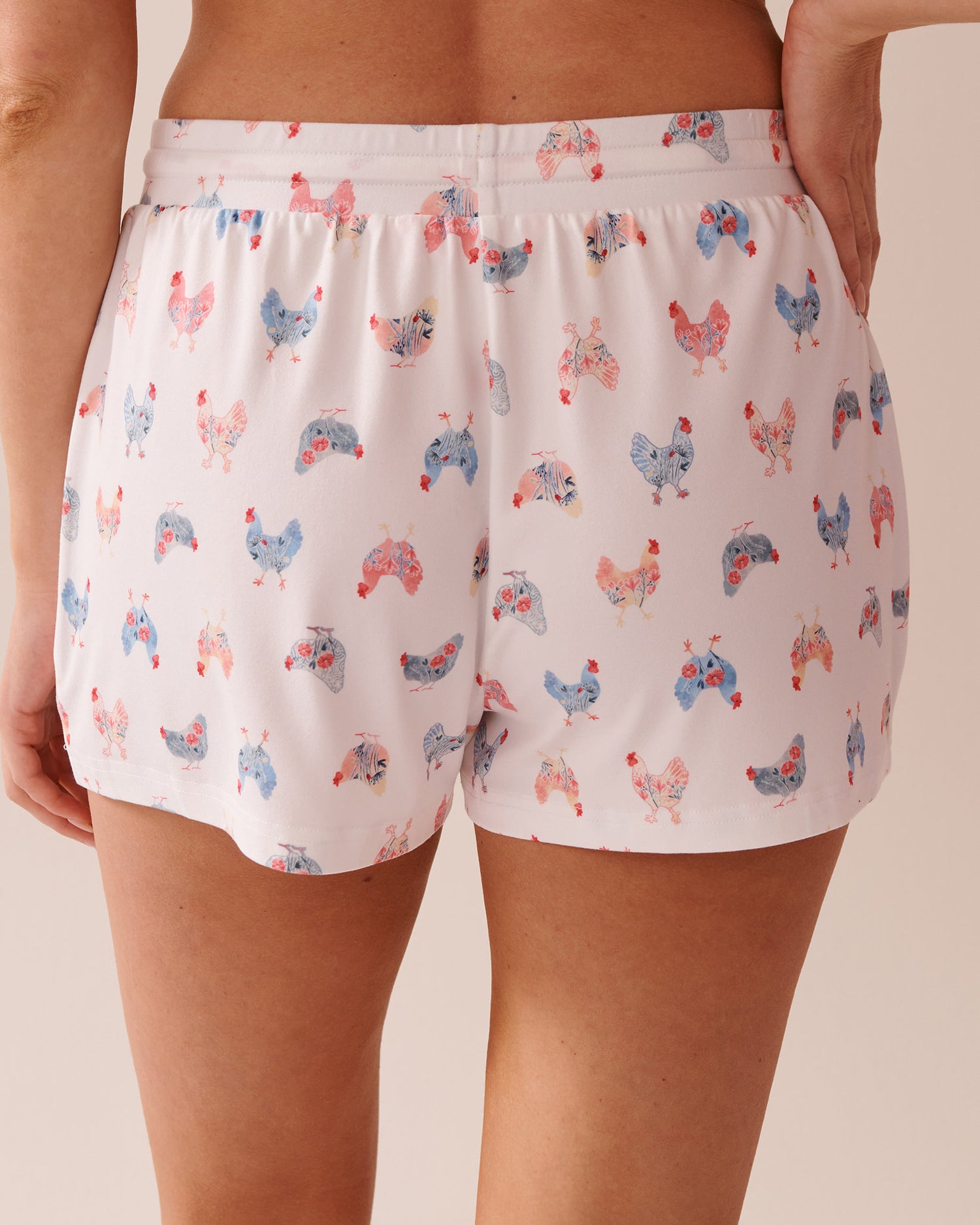 La Vie en Rose_Chicken Print Super Soft Pajama Shorts_40200698_P10481_03