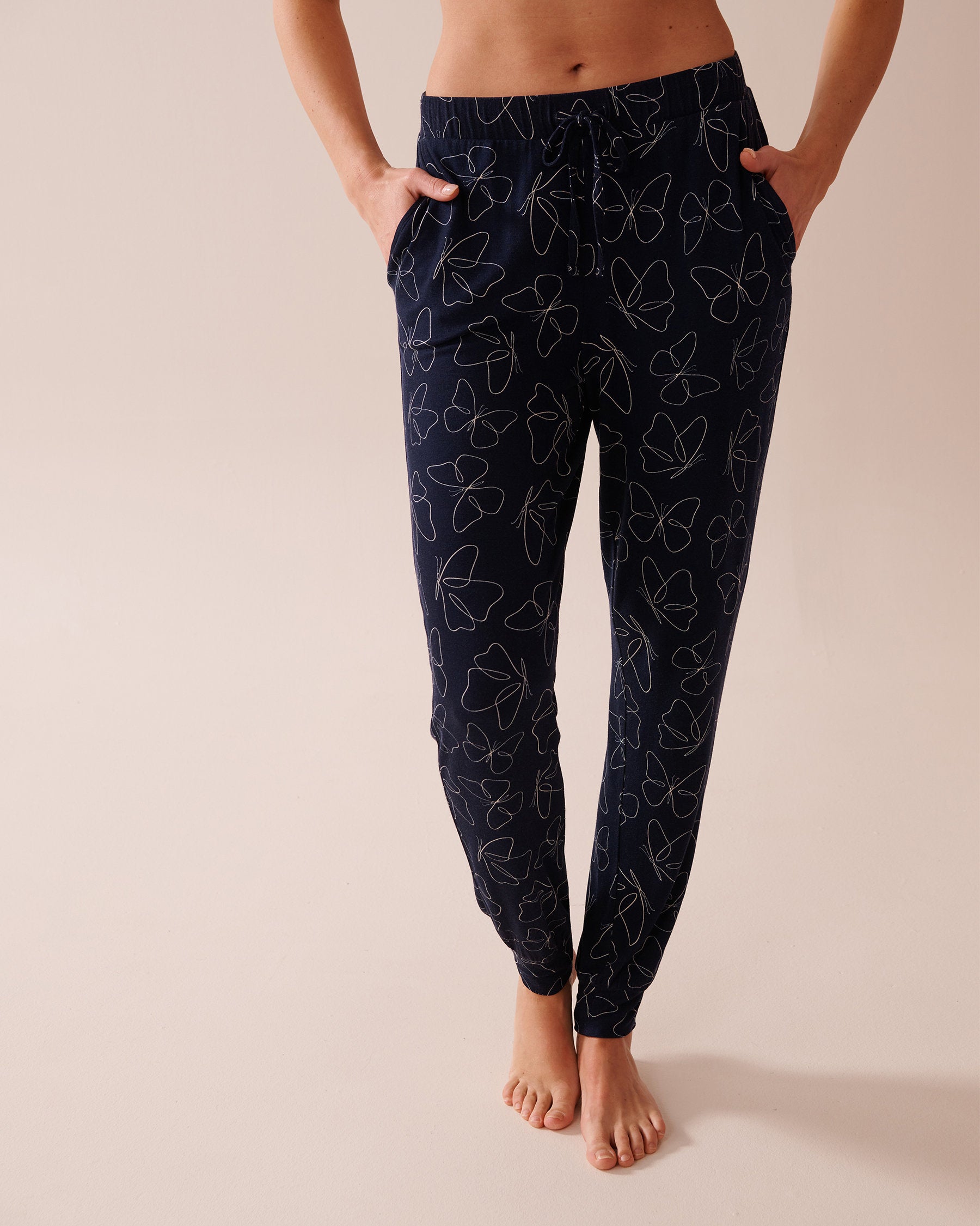 La Vie en Rose_Butterfly Print Soft Jersey Jogger Pajama Pants_40200710_P40431_01