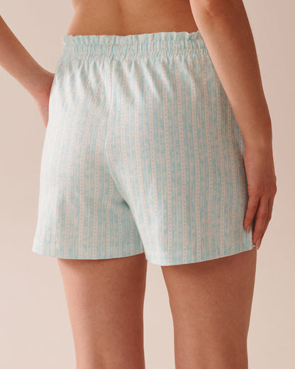 La Vie en Rose_Stripe Print Cotton Pajama Shorts_40200712_P40444_02