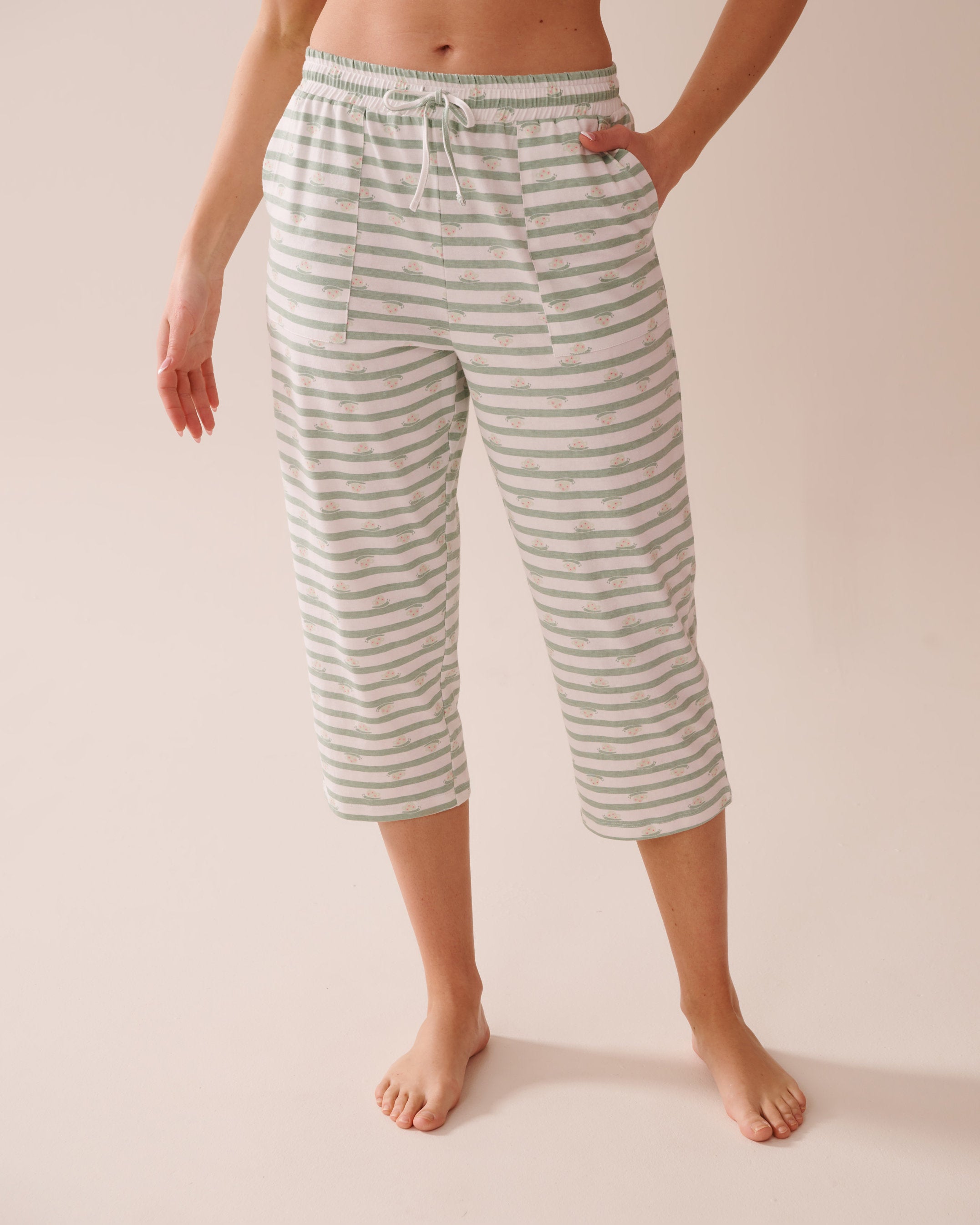 La Vie en Rose_Snail Print Cotton Pajama Capris_40200713_P30116_01