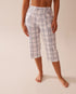 La Vie en Rose_Peach Plaid Cotton Pajama Capris_40200713_P60359_01