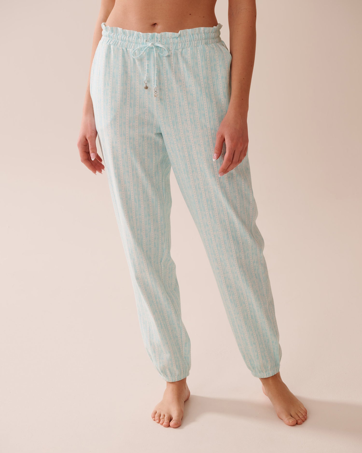 La Vie en Rose_Stripe Print Cotton Jogger Pajama Pants_40200717_P40444_01