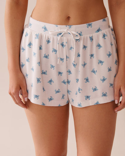 La Vie en Rose_Snow White Crab_Crab Print Ribbed Pajama Shorts_40200720_P10497_01