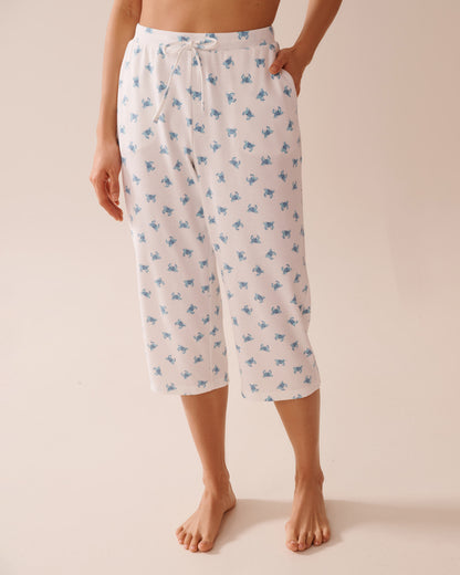 La Vie en Rose_Snow White Crab_Crab Print Ribbed Pajama Capris_40200721_P10497_01