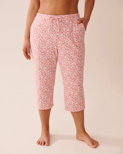 La Vie en Rose_Peachskin Ditsy_Ditsy Floral Print Ribbed Pajama Capris_40200721_P60360_01
