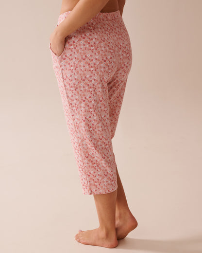 La Vie en Rose_Peachskin Ditsy_Ditsy Floral Print Ribbed Pajama Capris_40200721_P60360_04