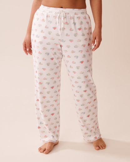La Vie en Rose_Snail Print Lace Trim Super Soft Pajama Pants_40200729_P10496_03