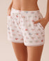 La Vie en Rose_Snail Print Lace Trim Super Soft Pajama Shorts_40200730_P10496_01